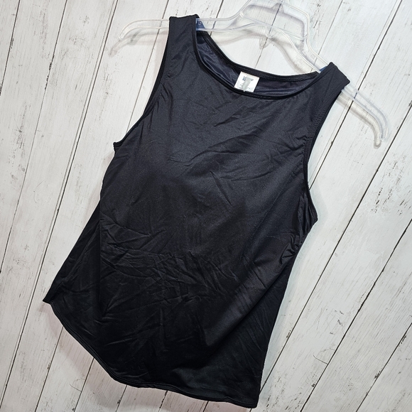 NWT Lands' End Women's Black Modest Tankini Top High Neck Padded Bra Size 14D. - Picture 2 of 7
